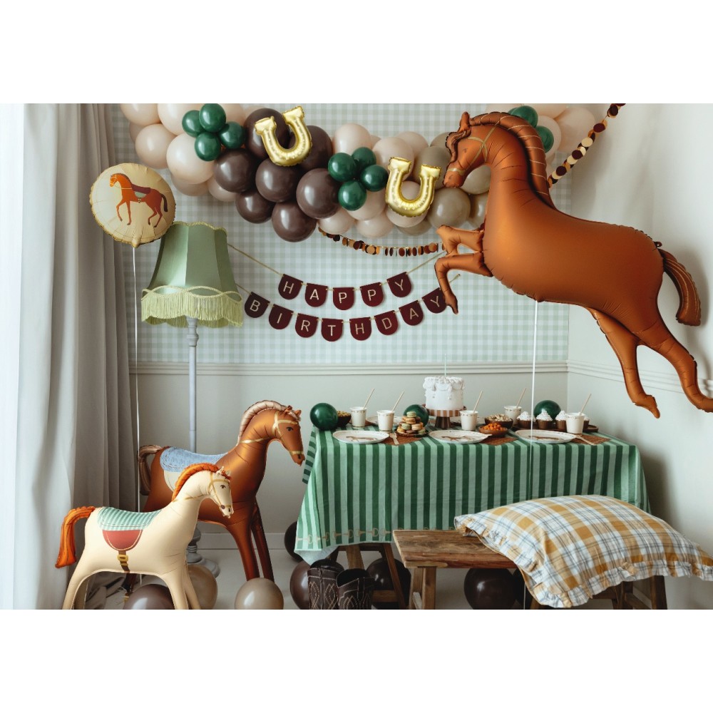 Balony foliowe Podkowy - złote 18 x 19 cm 3 szt.