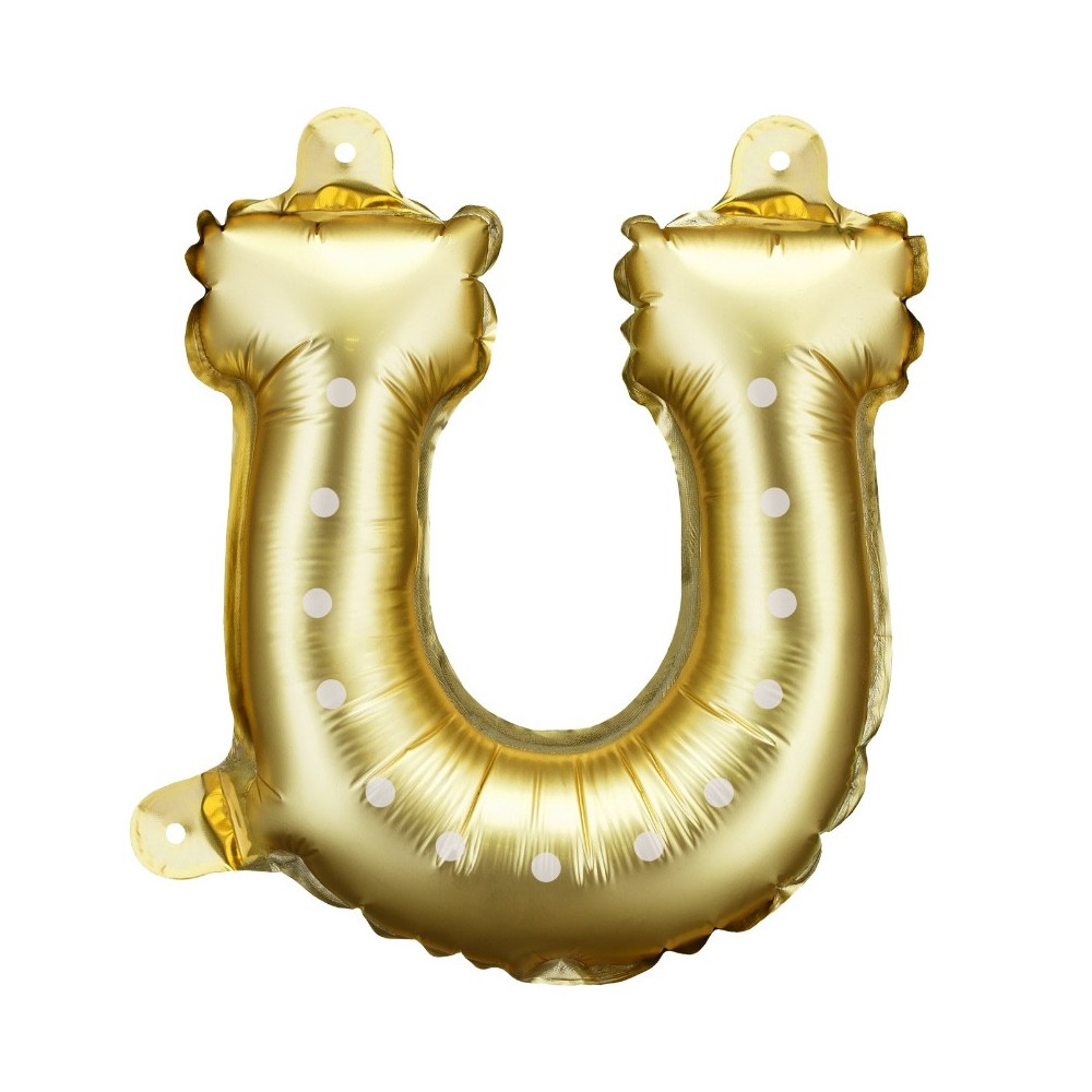 Balony foliowe Podkowy - złote 18 x 19 cm 3 szt.