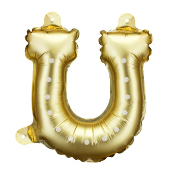 Balony foliowe Podkowy - złote 18 x 19 cm 3 szt.