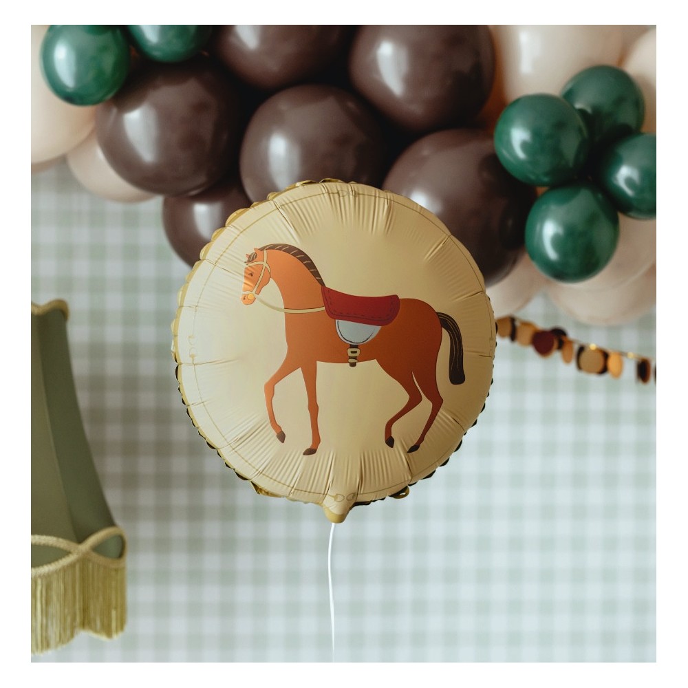 Balon foliowy Koń - beżowy 35 cm