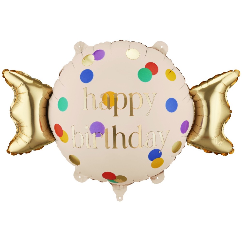 Foil balloon Happy Birthday Candy - 61 x 37 cm