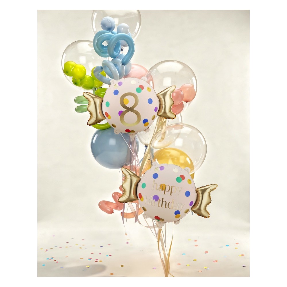Balon foliowy Cukierek Happy Birthday - 61 x 37 cm