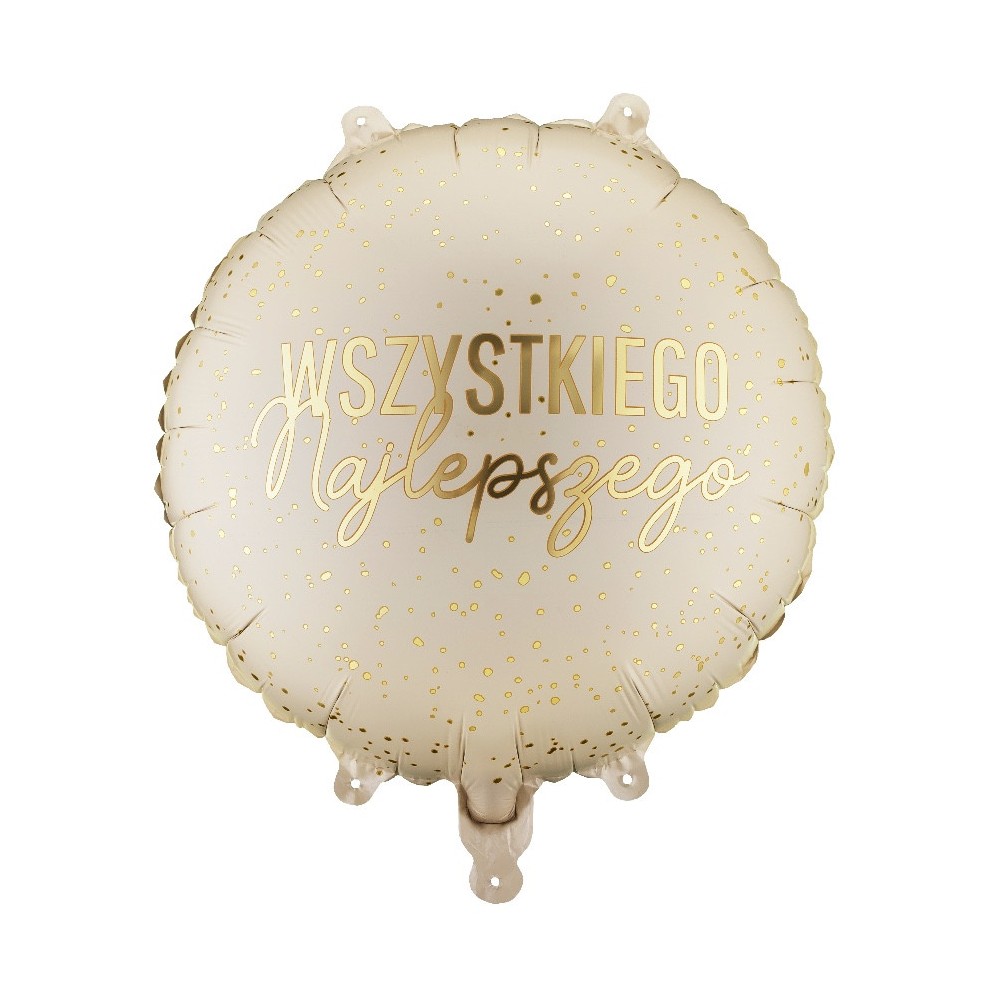 Foil balloon Wszystkiego Najlepszego - beige 35 cm