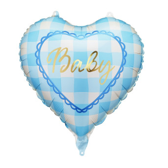 Balon foliowy Serce Baby - niebieski 35 cm