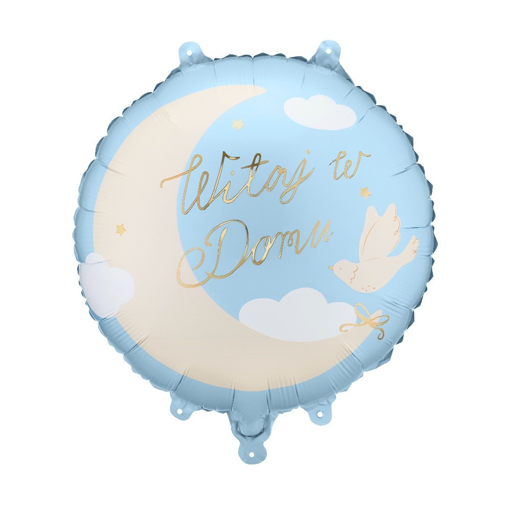 Balon foliowy Witaj w domu - niebieski 35 cm
