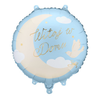 Foil balloon Witaj w domu - blue 35 cm