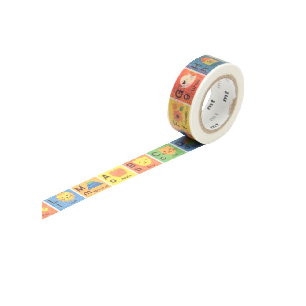 Taśma papierowa washi - MT Masking Tape - Alphabet A-M 7 m