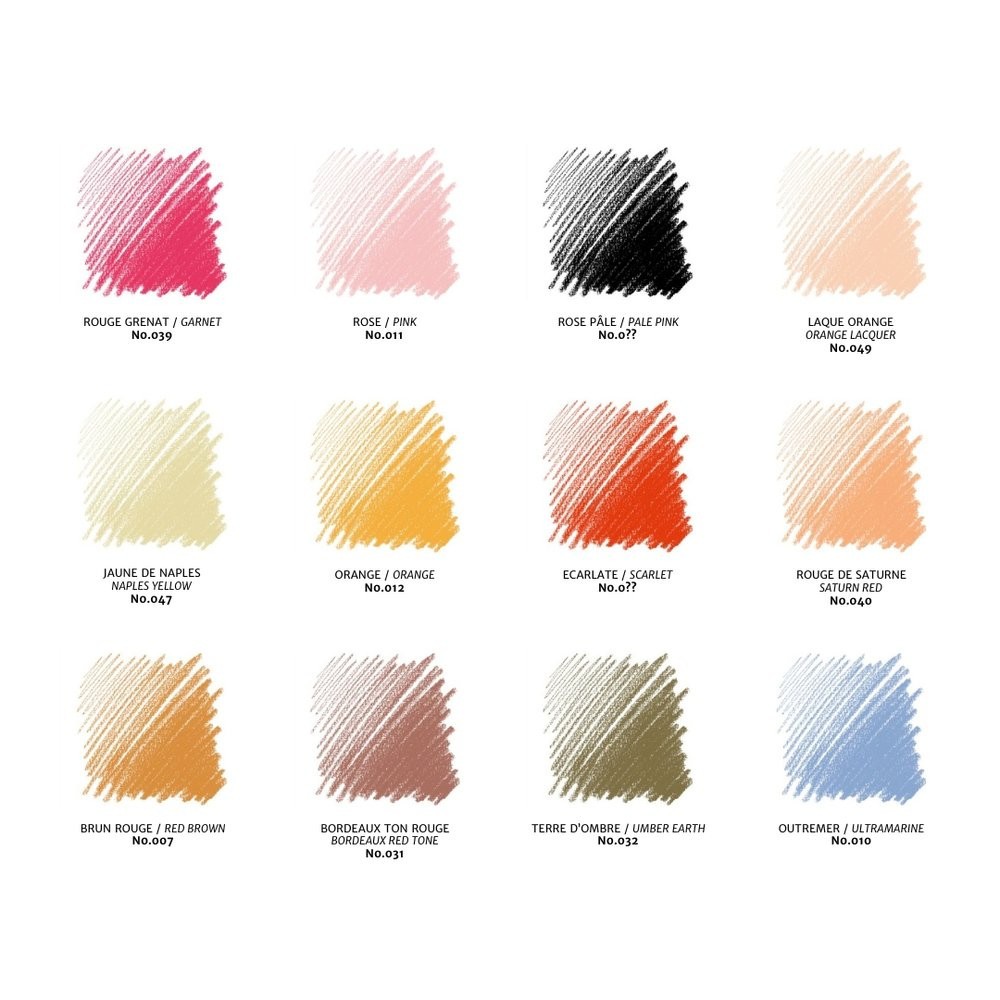 Set of Portrait Colour Carrés Pastels - Conté à Paris - 12 pcs