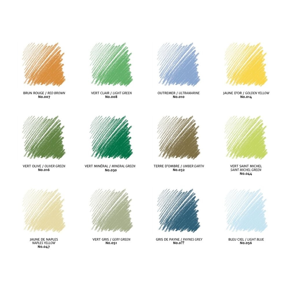 Set of Landscape Colour Carrés Pastels - Conté à Paris - 12 pcs