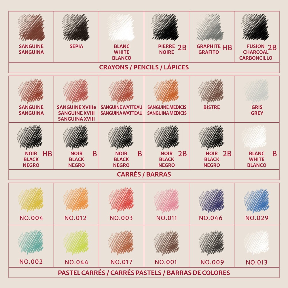 Set of Carrés Pastels sketch set - Conté à Paris - 33 pcs