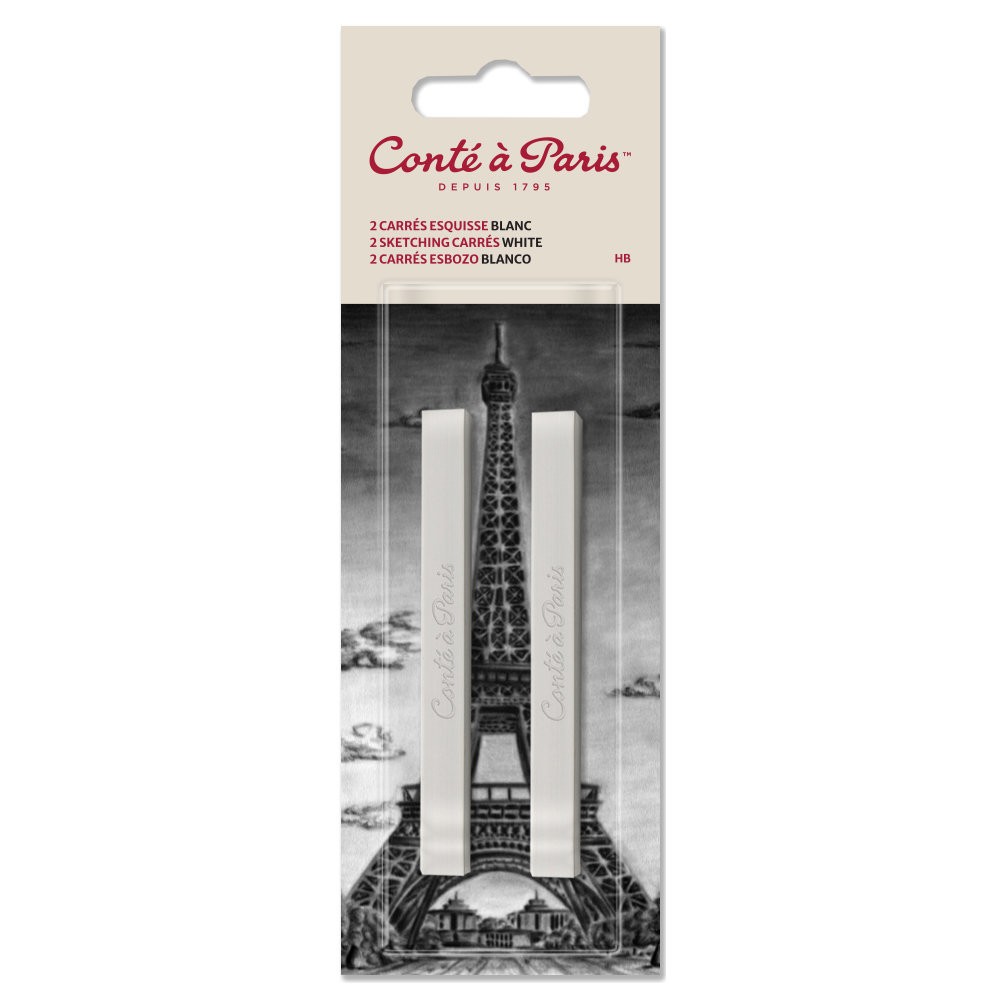 Set of Sketching Carrés Pastels - Conté à Paris - White HB 2 pcs