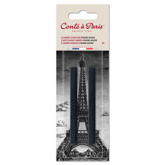 Set of Sketching Carrés Pastels - Conté à Paris - Black 2B 2 pcs