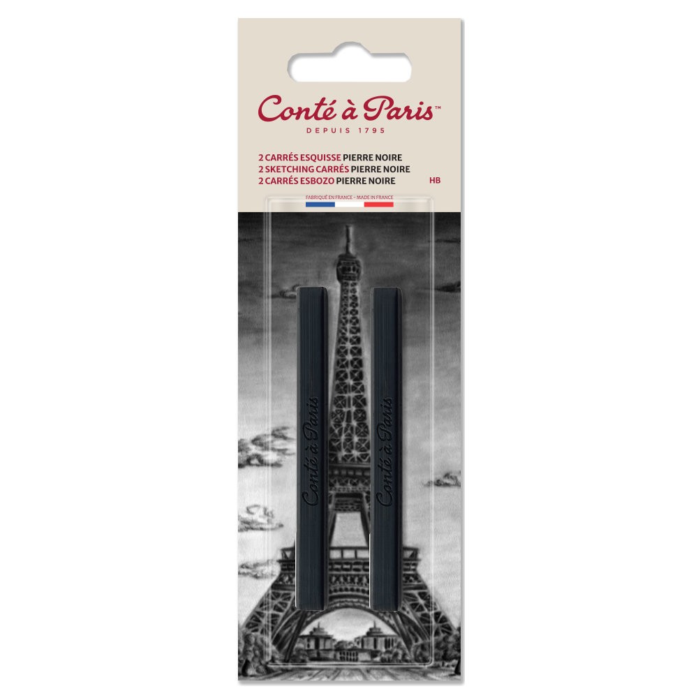 Set of Sketching Carrés Pastels - Conté à Paris - Black HB 2 pcs