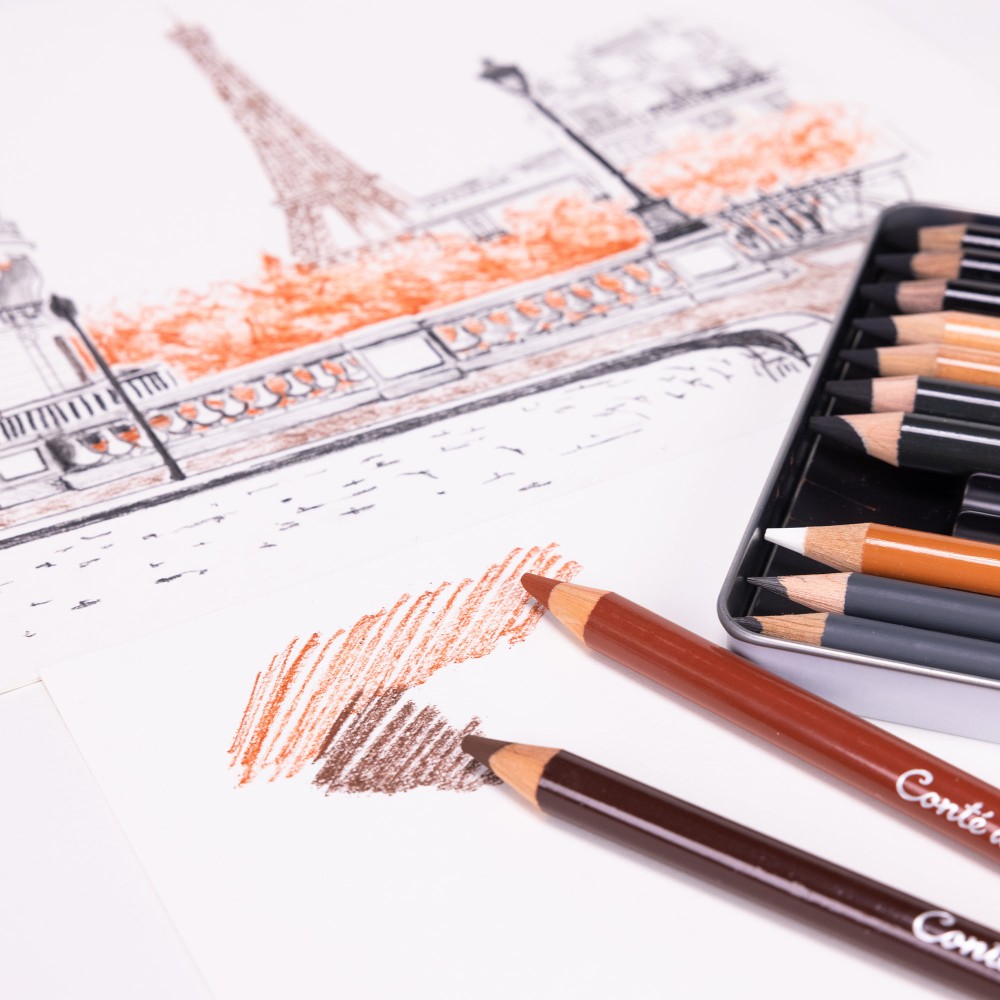 Assorted Sketching Pencils set - Conté à Paris - 12 pcs