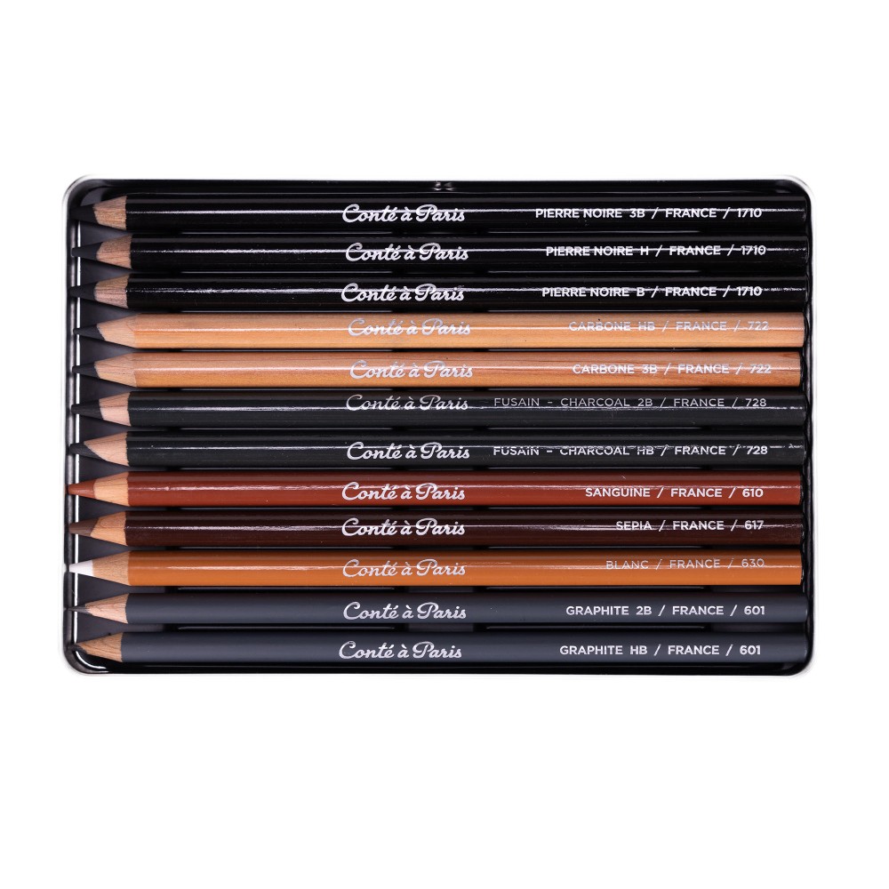 Assorted Sketching Pencils set - Conté à Paris - 12 pcs