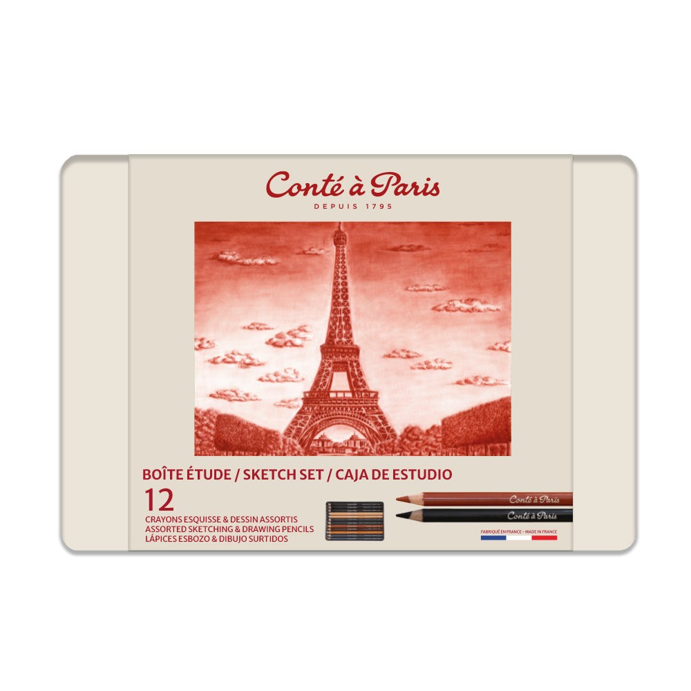 Assorted Sketching Pencils set - Conté à Paris - 12 pcs