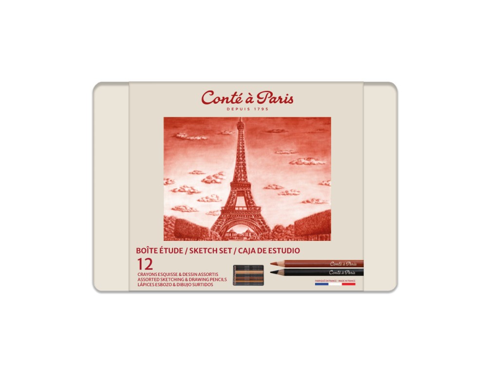 Assorted Sketching Pencils set - Conté à Paris - 12 pcs