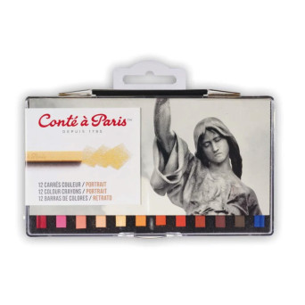 Set of Portrait Colour Carrés Pastels - Conté à Paris - 12 pcs