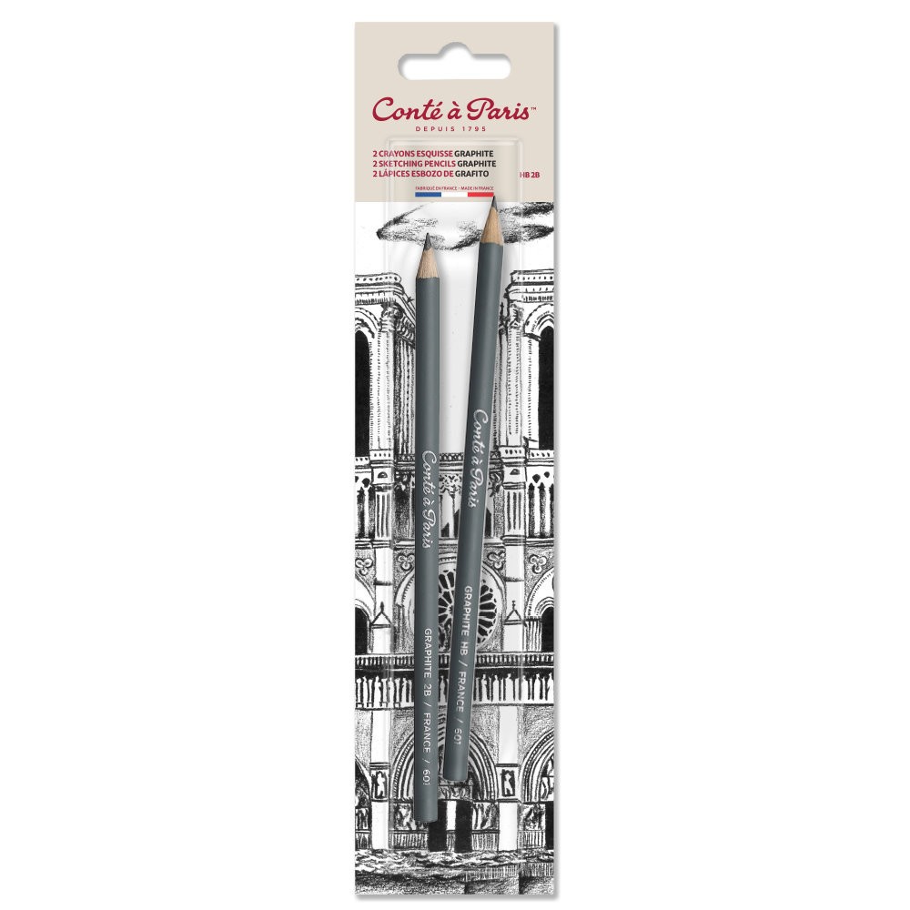 Zestaw ołówków Sketching - Conté à Paris - Graphite HB/2B 2 szt.