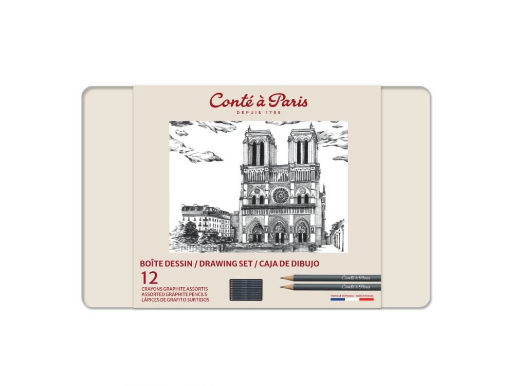 Zestaw ołówków Sketching - Conté à Paris - Graphite 12 szt.