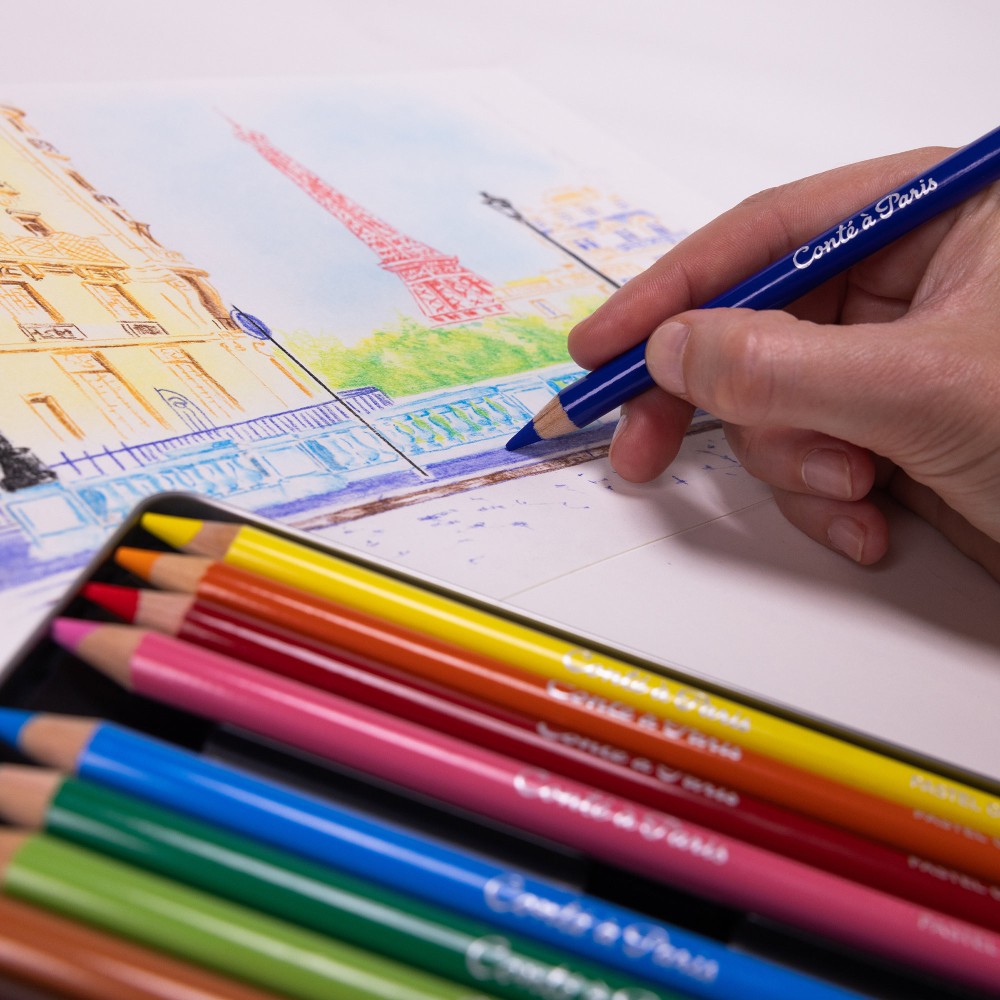 Set of Assorted Pastel Pencils - Conté à Paris - 12 pcs