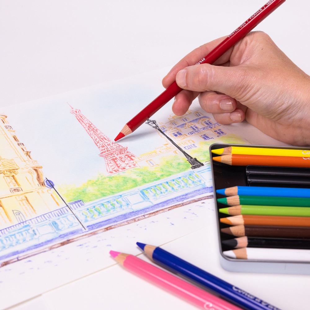 Set of Assorted Pastel Pencils - Conté à Paris - 12 pcs
