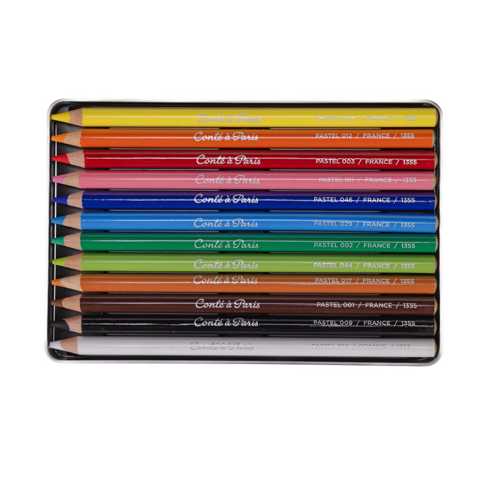 Set of Assorted Pastel Pencils - Conté à Paris - 12 pcs
