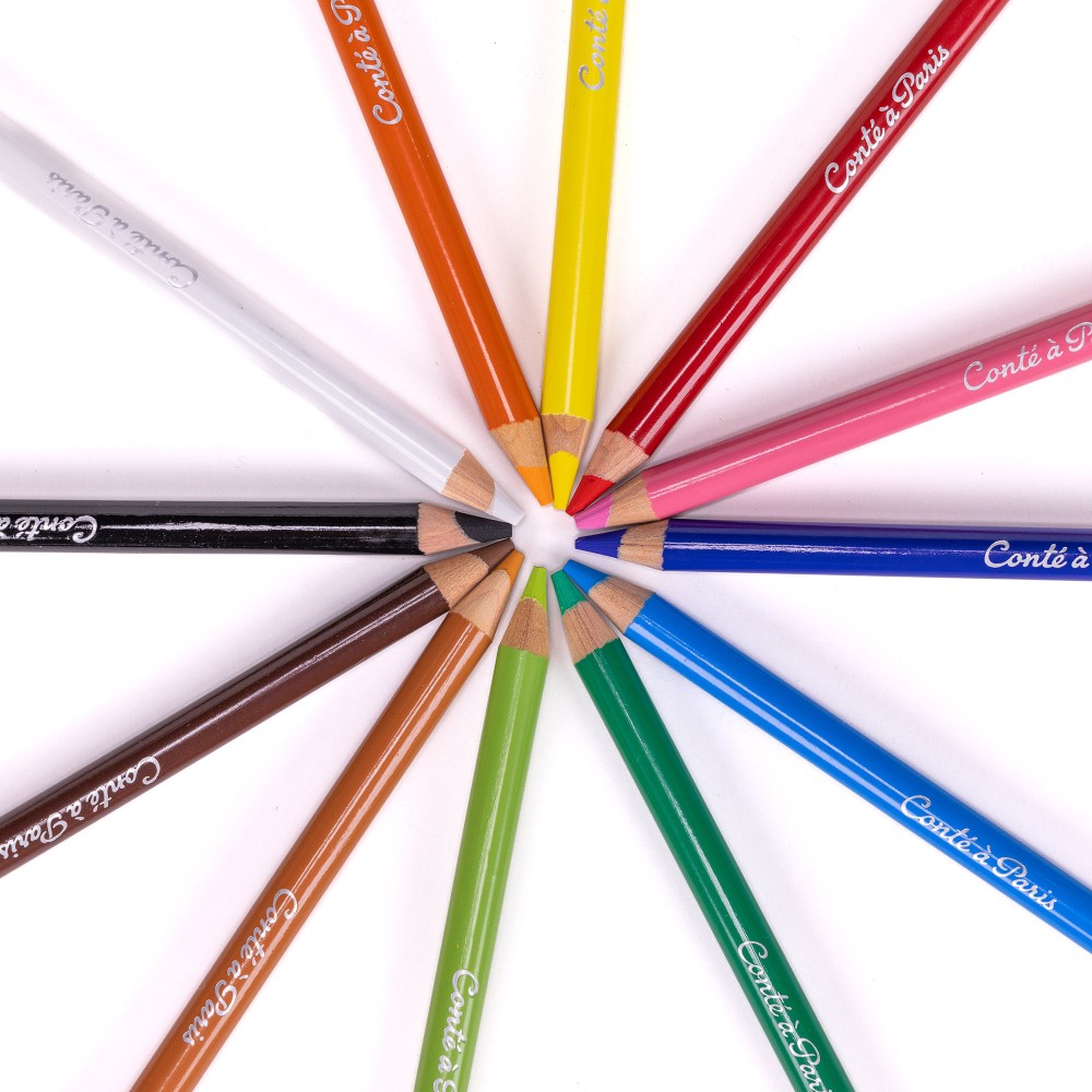 Set of Assorted Pastel Pencils - Conté à Paris - 24 pcs