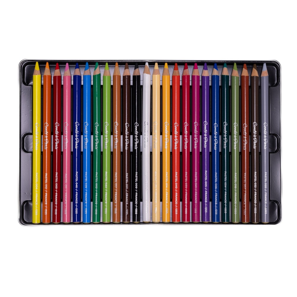 Set of Assorted Pastel Pencils - Conté à Paris - 24 pcs