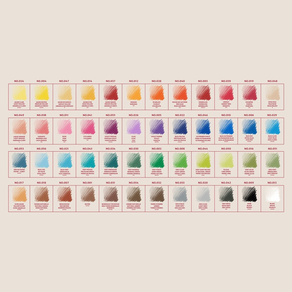 Set of Assorted Pastel Pencils - Conté à Paris - 48 pcs