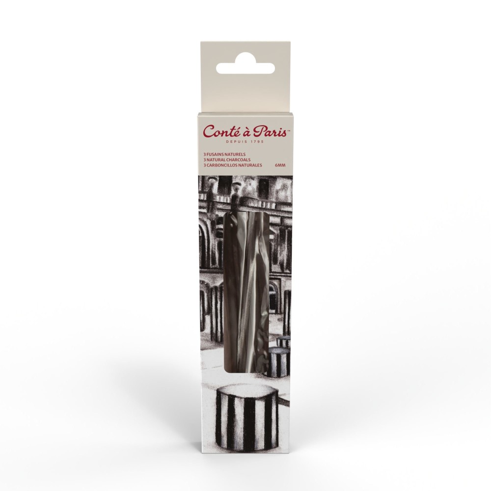 Set od Natural Charcoal - Conté à Paris - 6 mm 5 pcs