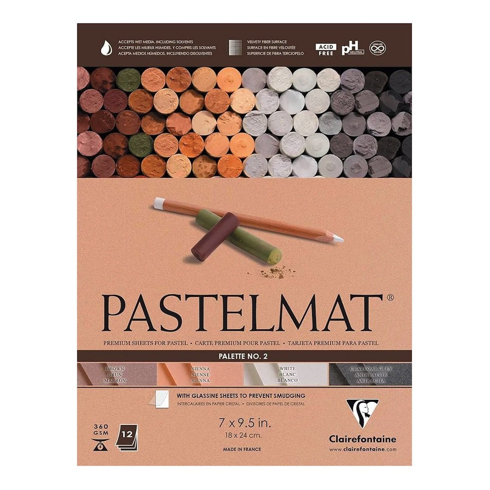 Papier do pasteli suchych Pastelmat No. 2 - Clairefontaine - 18 x 24 cm 360 g 12 ark.