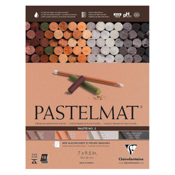 Pastelmat paper pad - Clairefontaine - no. 2 18 x 24 cm 360 g 12 sheets