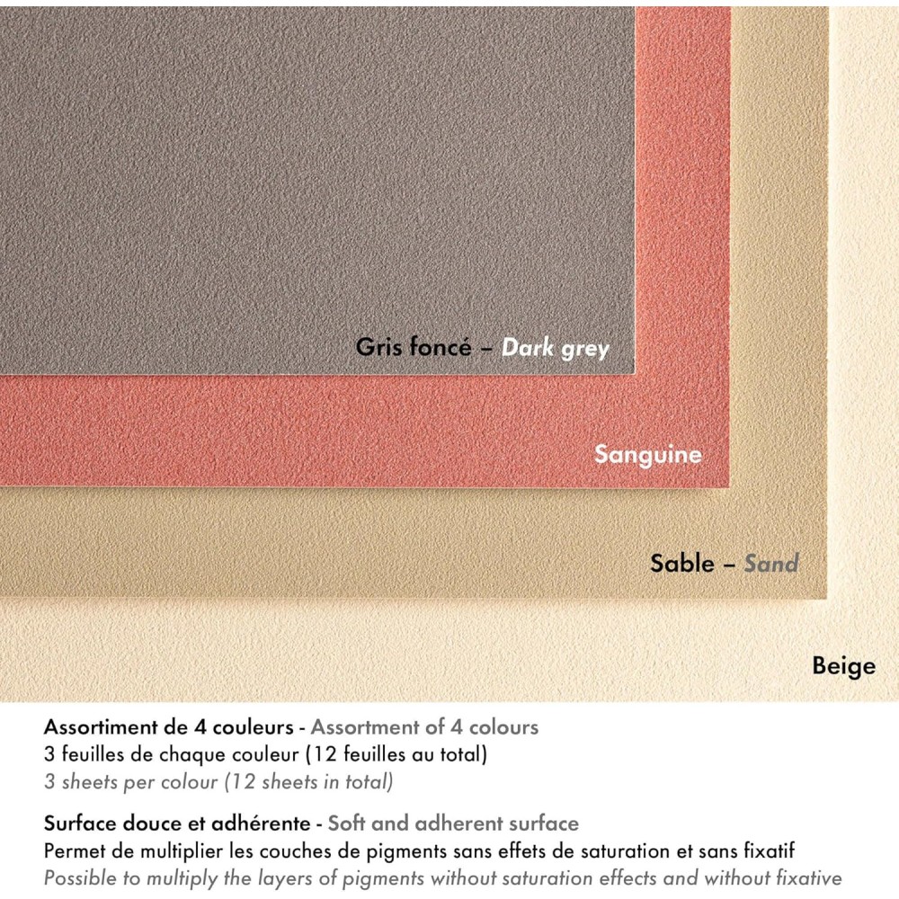 Papier do pasteli suchych Pastelmat No. 7 - Clairefontaine - 24 x 30 cm 360 g 12 ark.