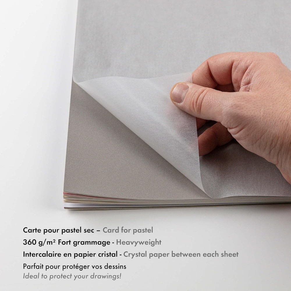 Pastelmat paper pad - Clairefontaine - no. 7 24 x 30 cm 360 g 12 sheets