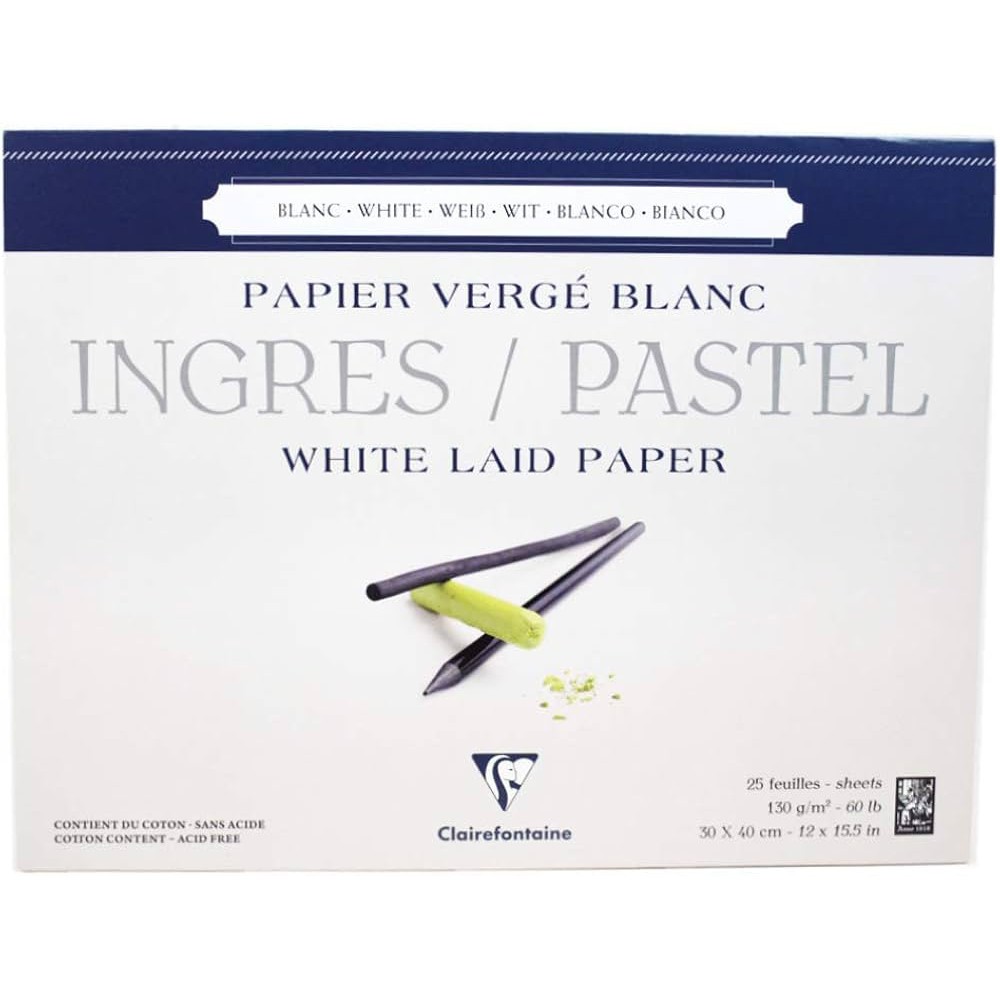 Ingres Pastel paper pad 30 x 40 cm - Clairefontaine - 130 g 25 sheets