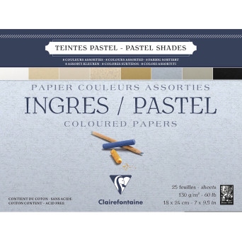 Papier do pasteli suchych Ingres 18 x 14 cm - Clairefontaine - 130 g 25 ark.
