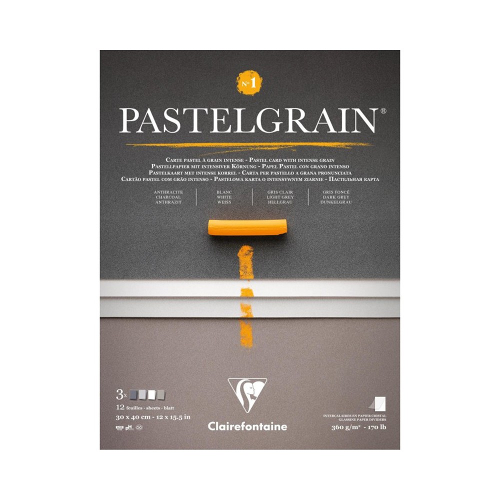Papier do pasteli suchych PastelGrain No.1 - Clairefontaine - 30 x 40 cm 360 g 12 ark.