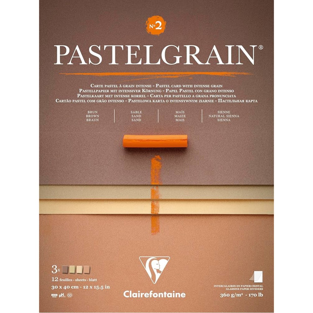 PastelGrain paper pad No. 2 - Clairefontaine - 30 x 40 cm 360 g 12 sheets
