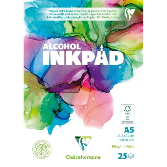 Blok Alcohol Inkpad A5 - Clairefontaine - 90 g 25 ark.