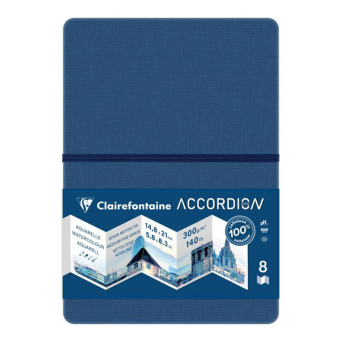 Accordion plain Sketchbook A5 - Clairefontaine - 300 g 8 sheets