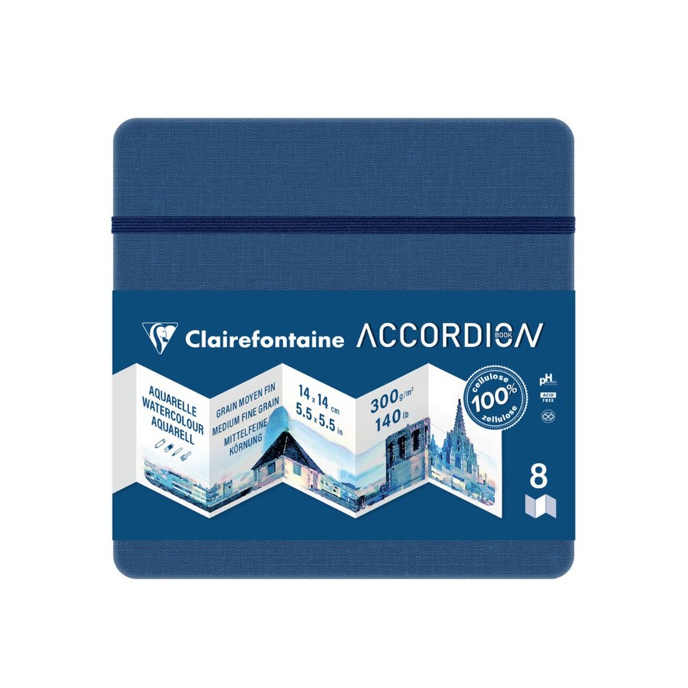 Accordion plain Sketchbook 14 x 14 cm - Clairefontaine - 300 g 8 sheets