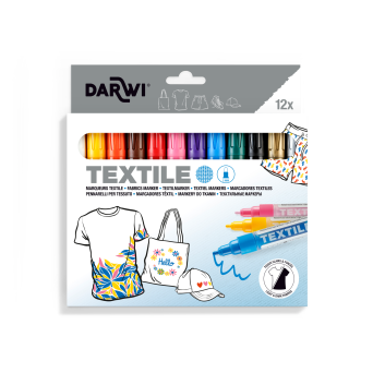 Set of Textile fabric markers - Darwi - 2 mm 12 pcs