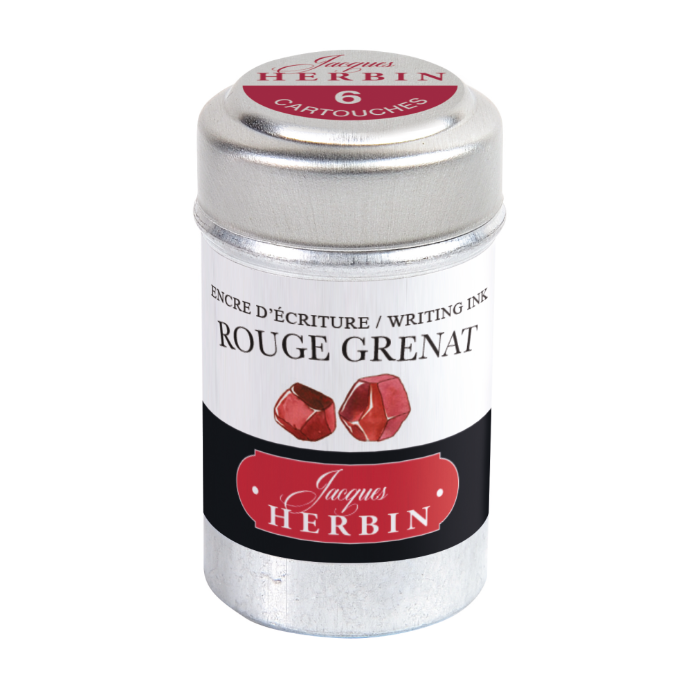 Naboje atramentowe - J.Herbin - Garnet Red 6 szt.
