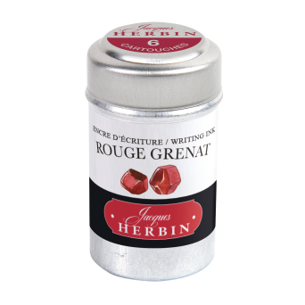 Naboje atramentowe - J.Herbin - Garnet Red 6 szt.