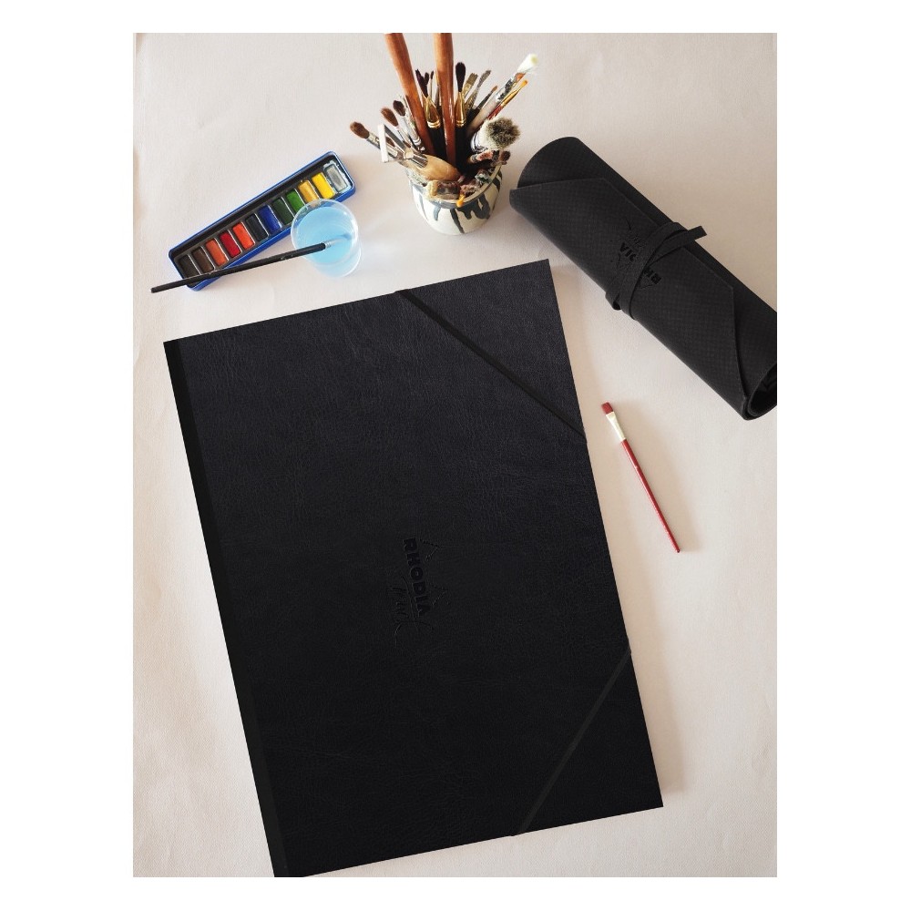 Leather drawing folder 32 x 45 cm - Rhodia - Black