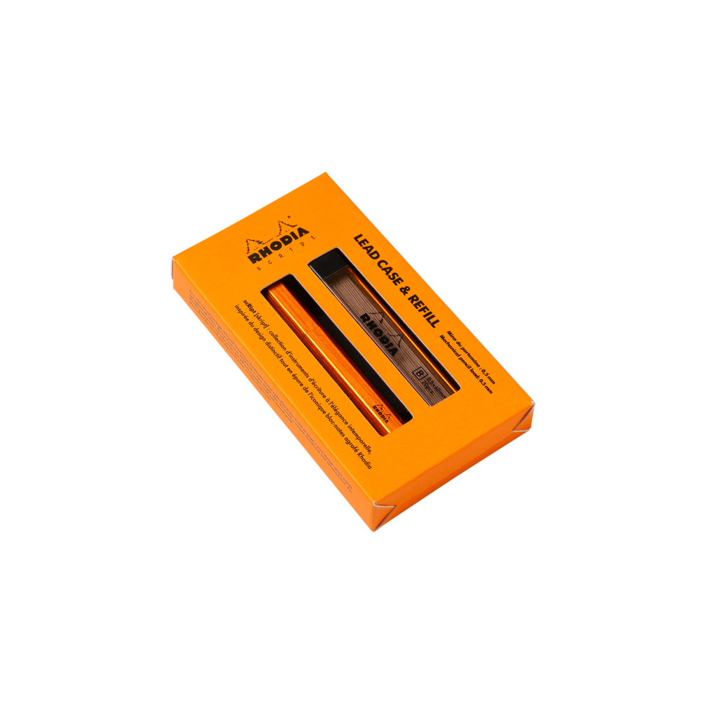 Zestaw grafitów do ołówków z etui 0,5 mm - Rhodia - Orange 20 szt.