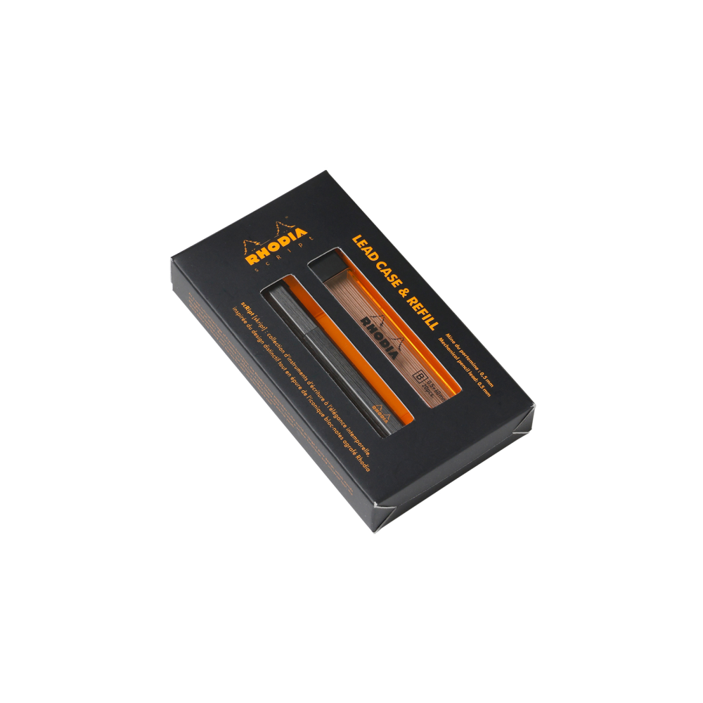 Set of lead refills with case 0,5 mm - Rhodia - Black 20 pcs