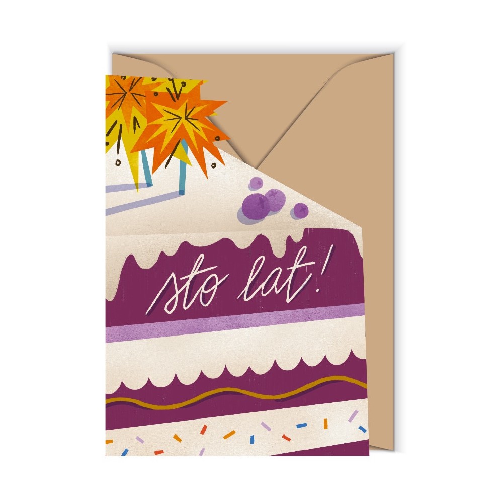 Greeting card 12 x 17 cm - Cudowianki - Piece of birthday cake