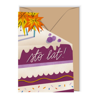 Greeting card 12 x 17 cm - Cudowianki - Piece of birthday cake